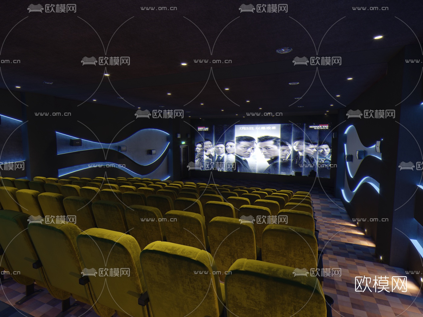 现代电影院3d模型