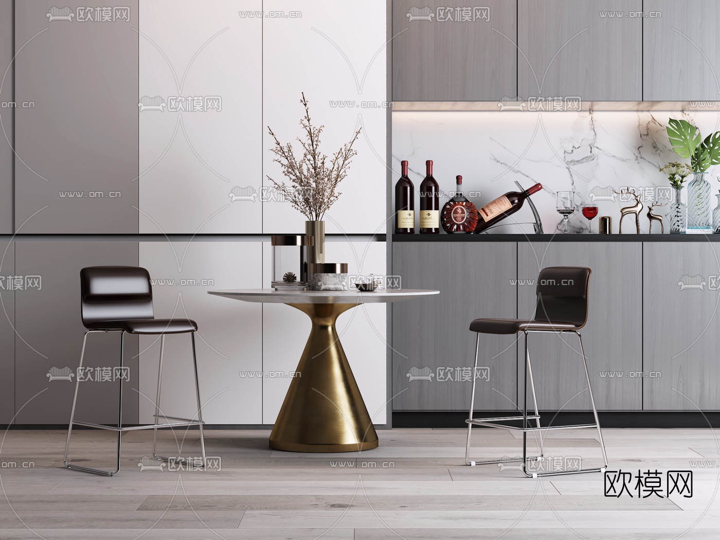 现代休闲桌椅3d模型下载