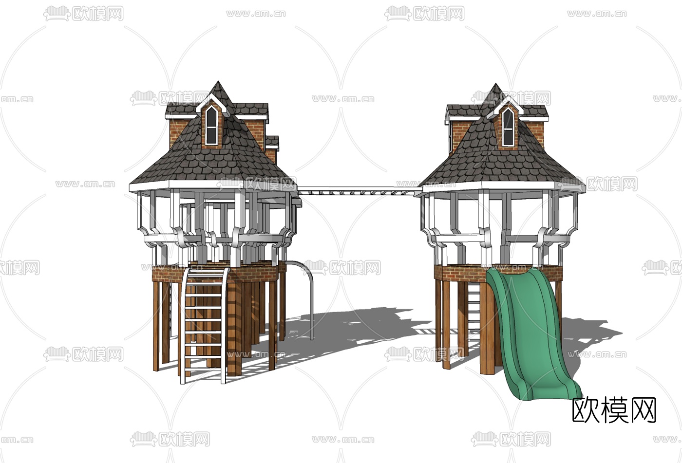 现代游乐设施免费su模型下载