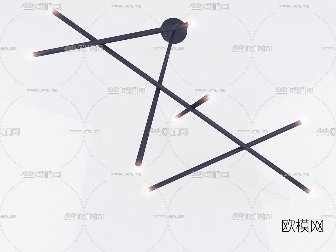 工业风铁艺吊灯3d模型