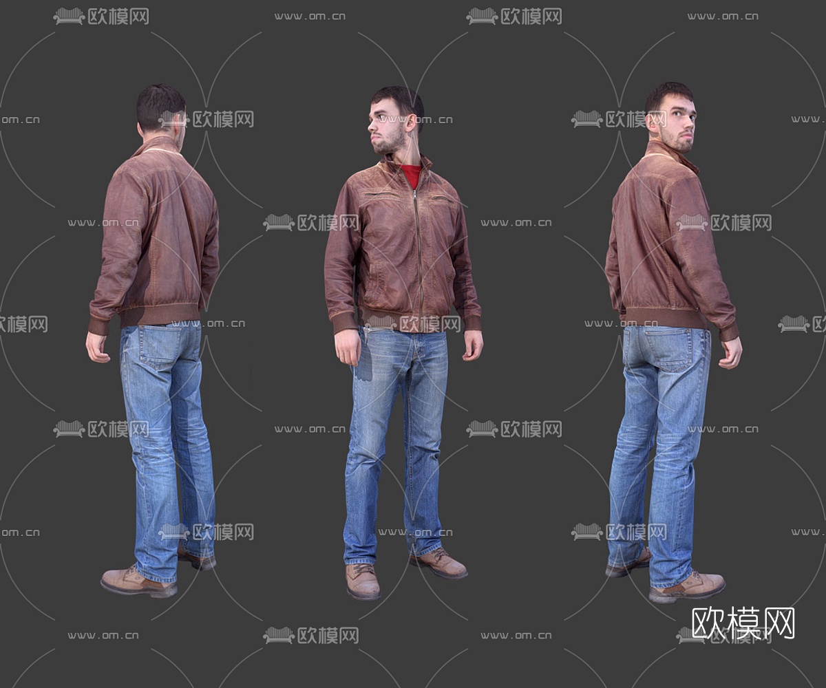现代站姿男人3d模型下载