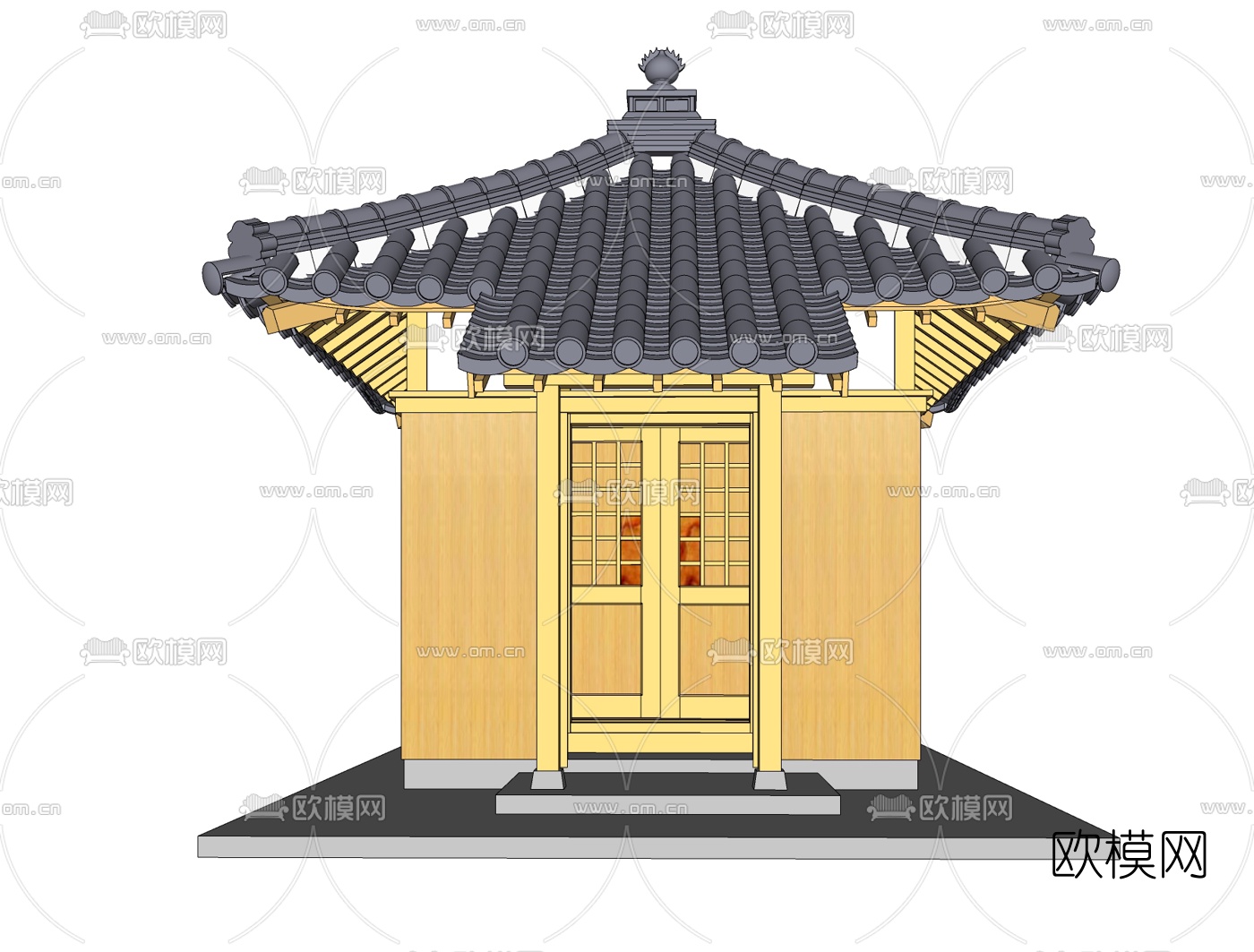 日式神社免费su模型下载