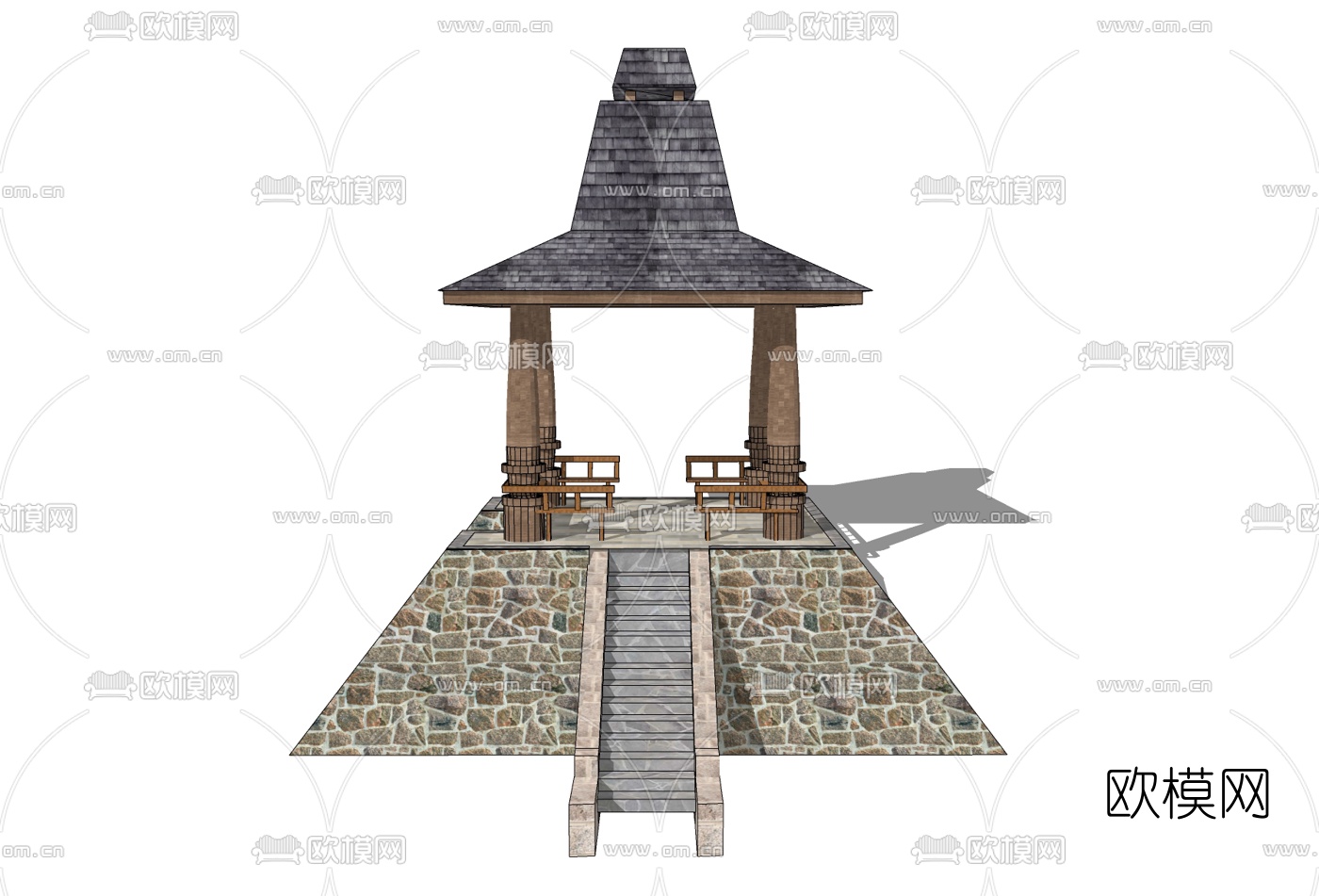 东南亚凉亭免费su模型下载