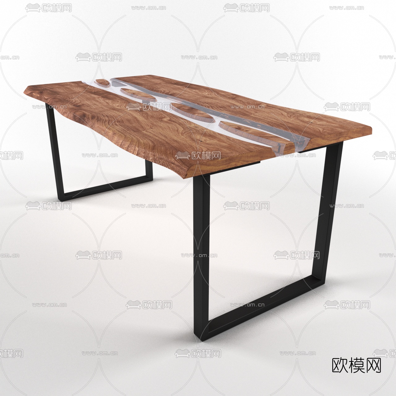 北欧实木餐桌3d模型