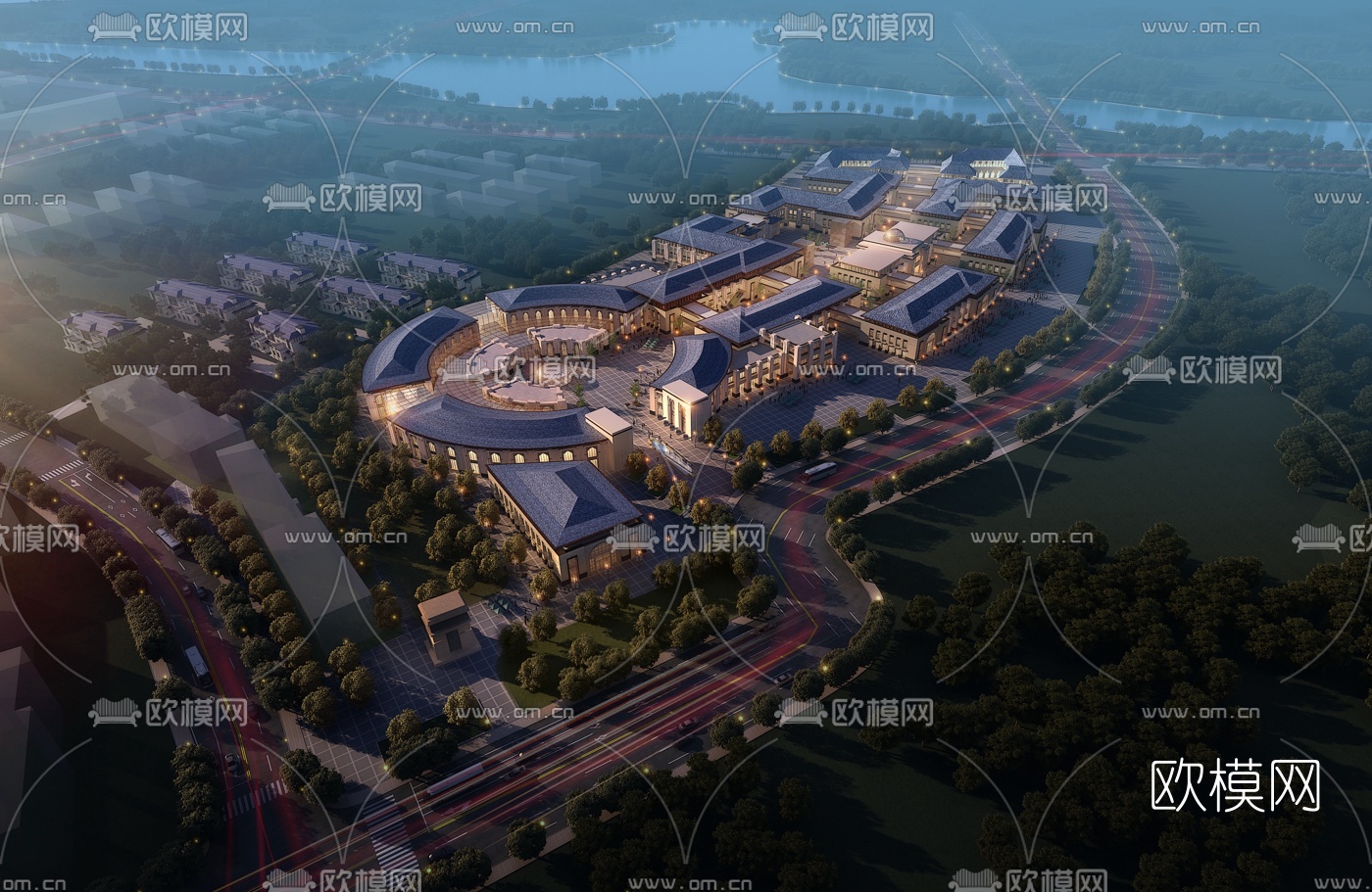 欧式商业街3d模型