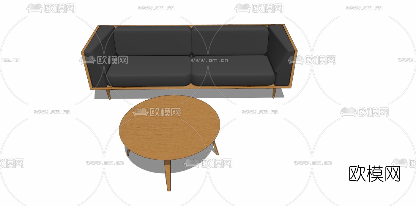 北欧双人沙发免费su模型下载