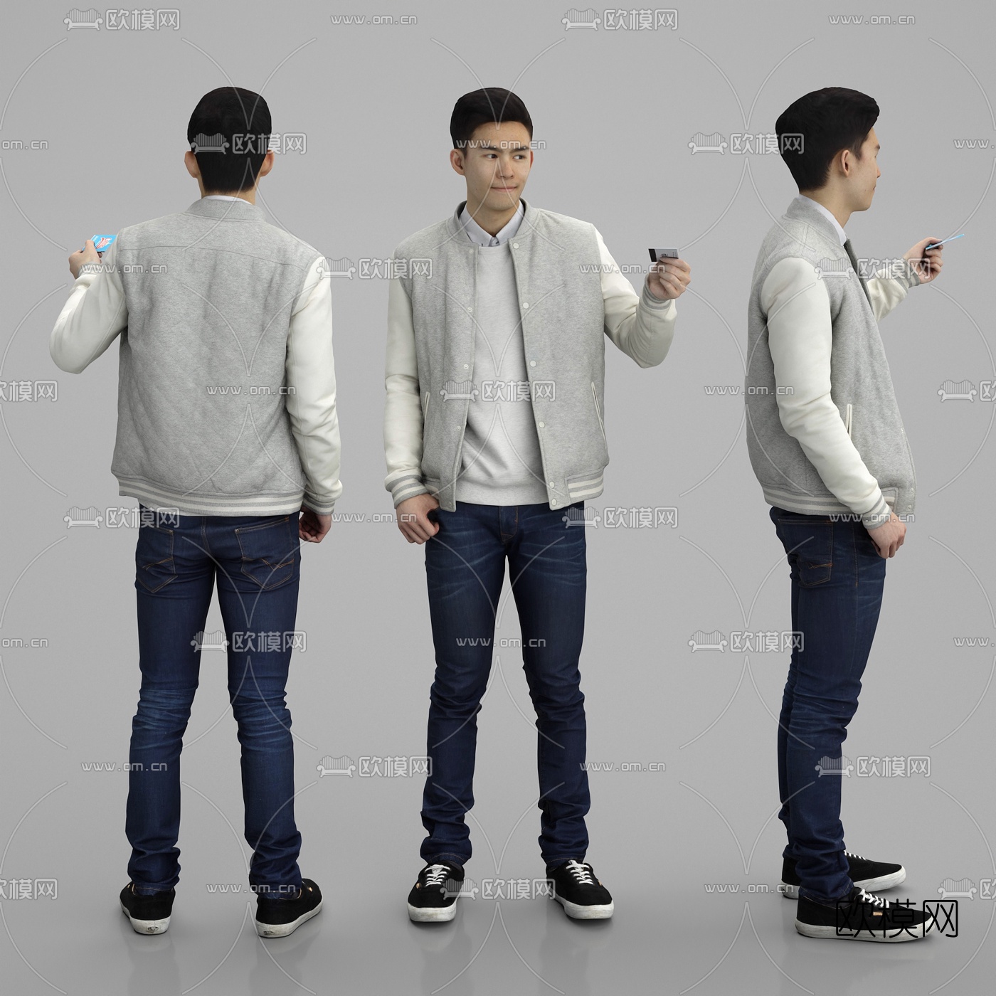 现代站姿男人3d模型下载