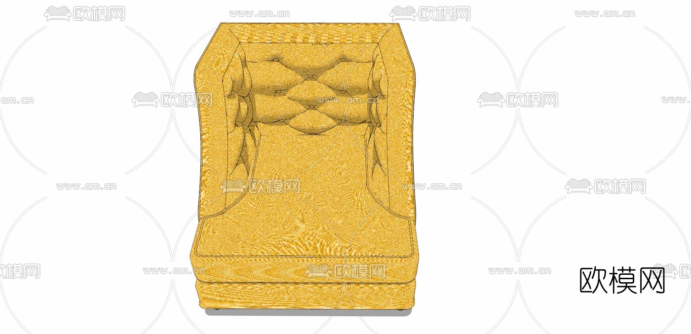 欧式布艺单人沙发免费su模型下载