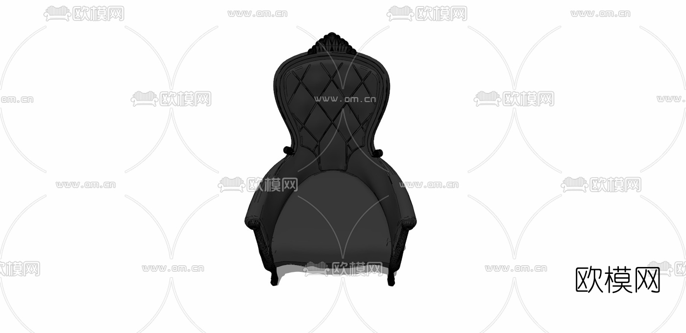 欧式皮革单人沙发免费su模型下载