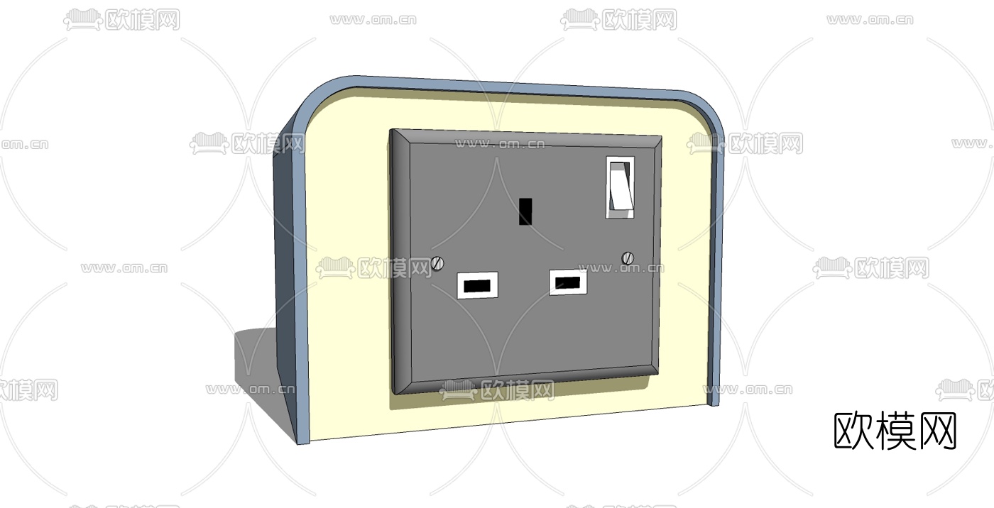 现代开关插座面板免费su模型下载