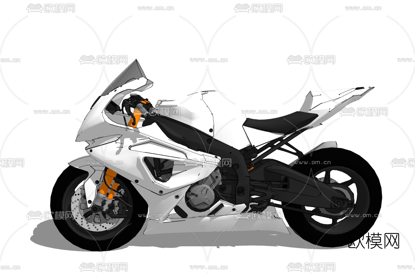 现代摩托车免费su模型下载