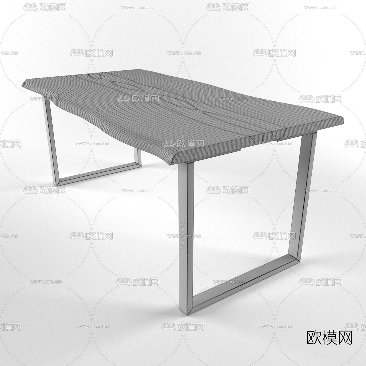 北欧实木餐桌3d模型
