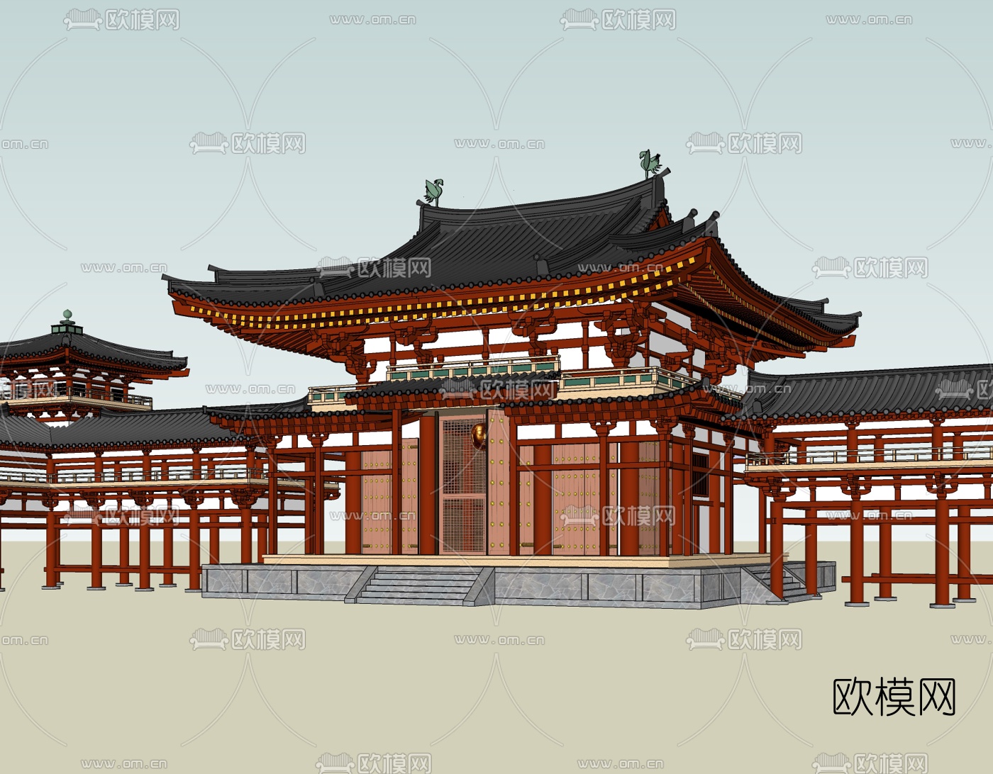 日式寺院免费su模型下载