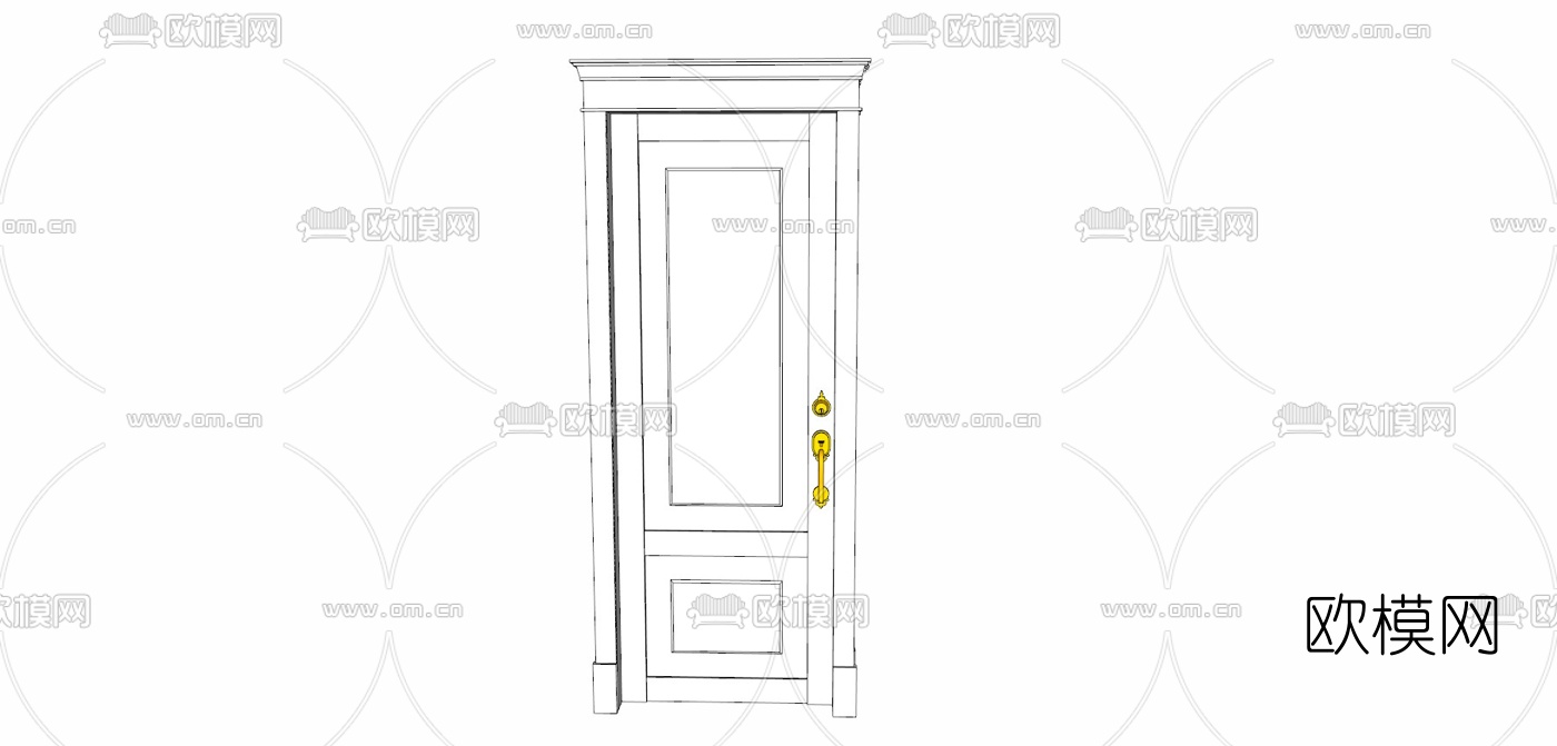 欧式平开门免费su模型下载