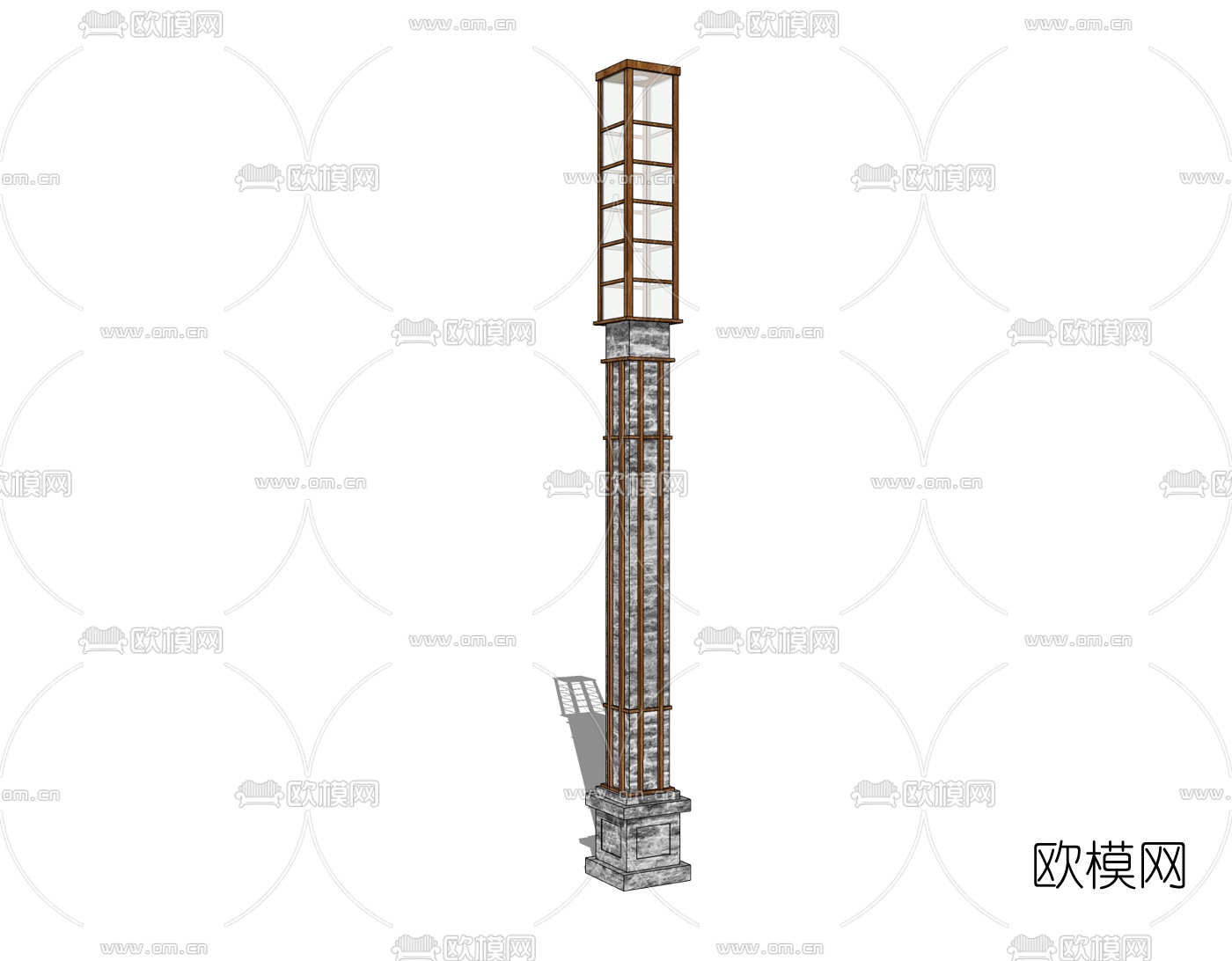 新中式路灯免费su模型下载