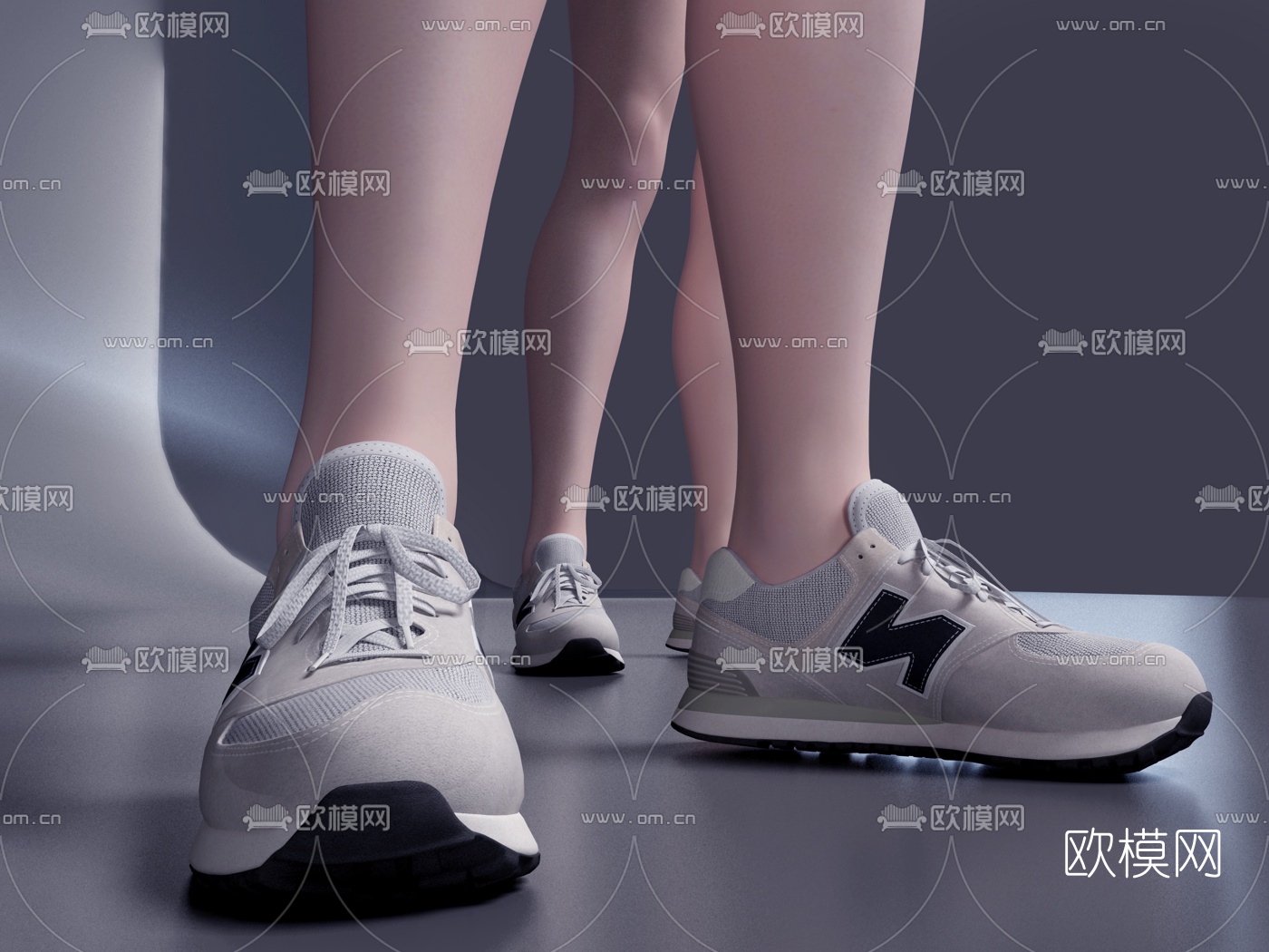 现代运动服运动鞋3d模型