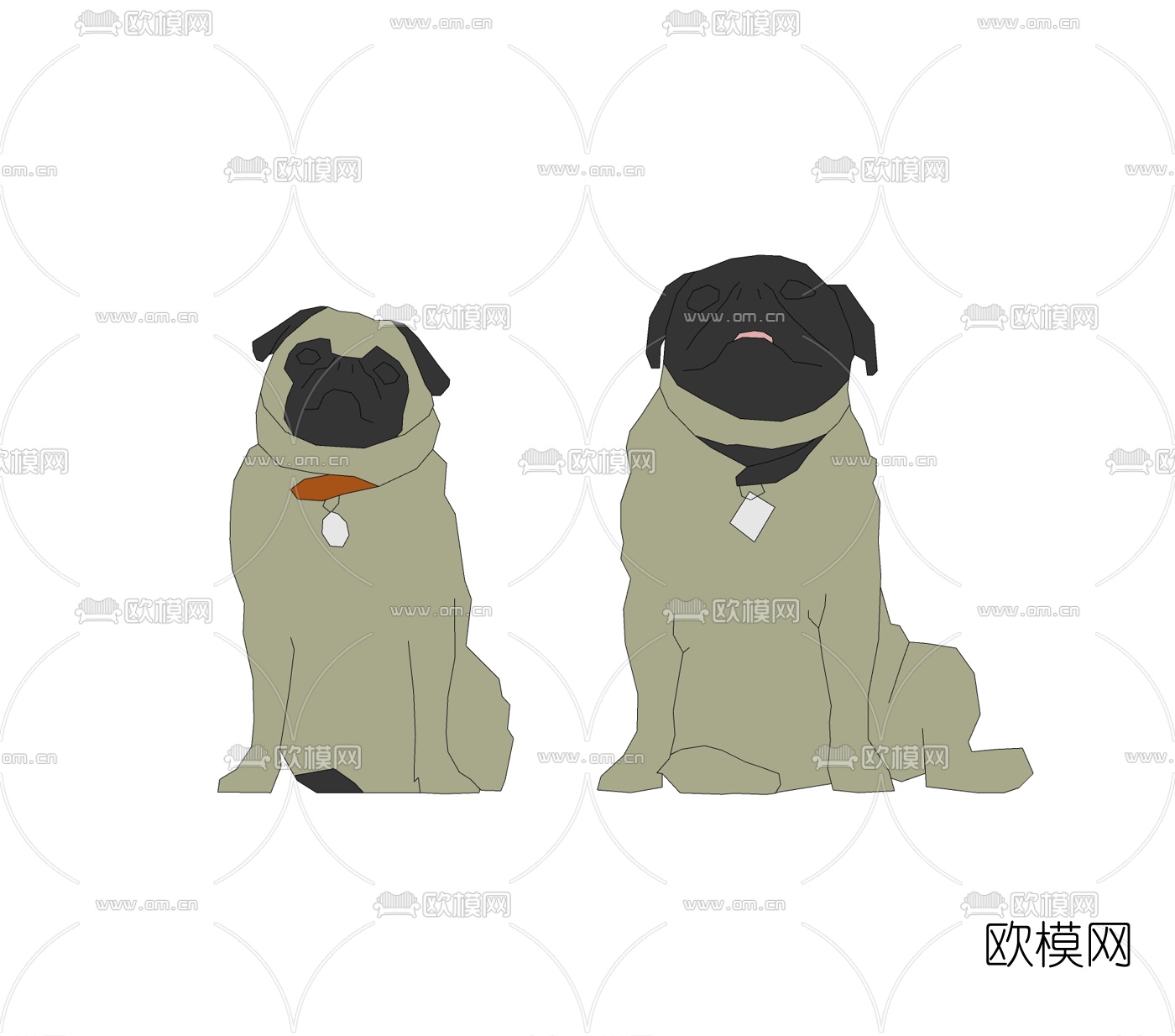 现代狗狗免费su模型下载