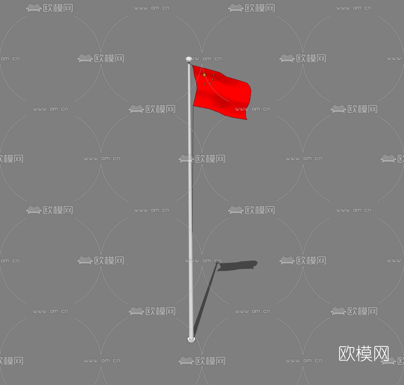 现代国旗免费su模型
