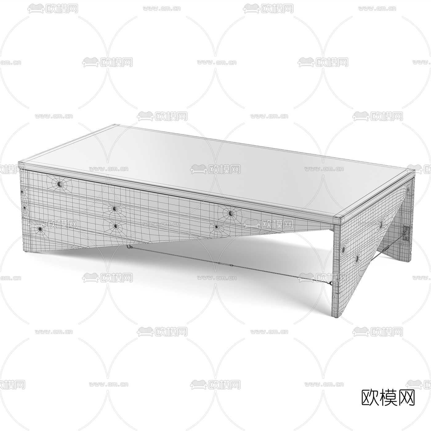 新中式实木茶几3D模型下载（渲染图3）