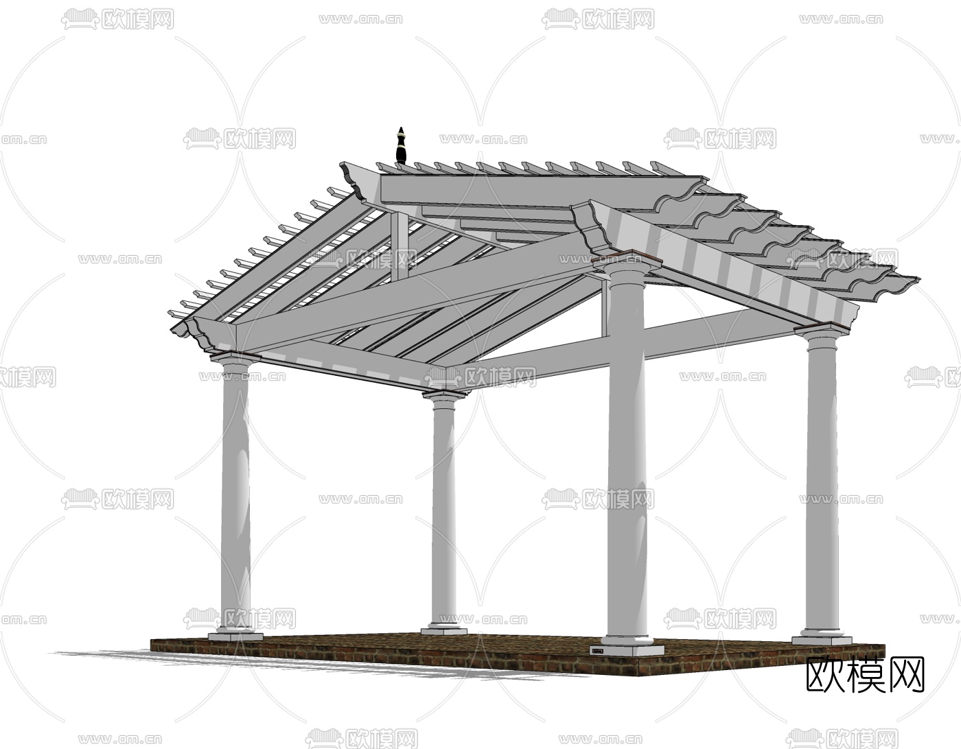 欧式廊架免费su模型下载