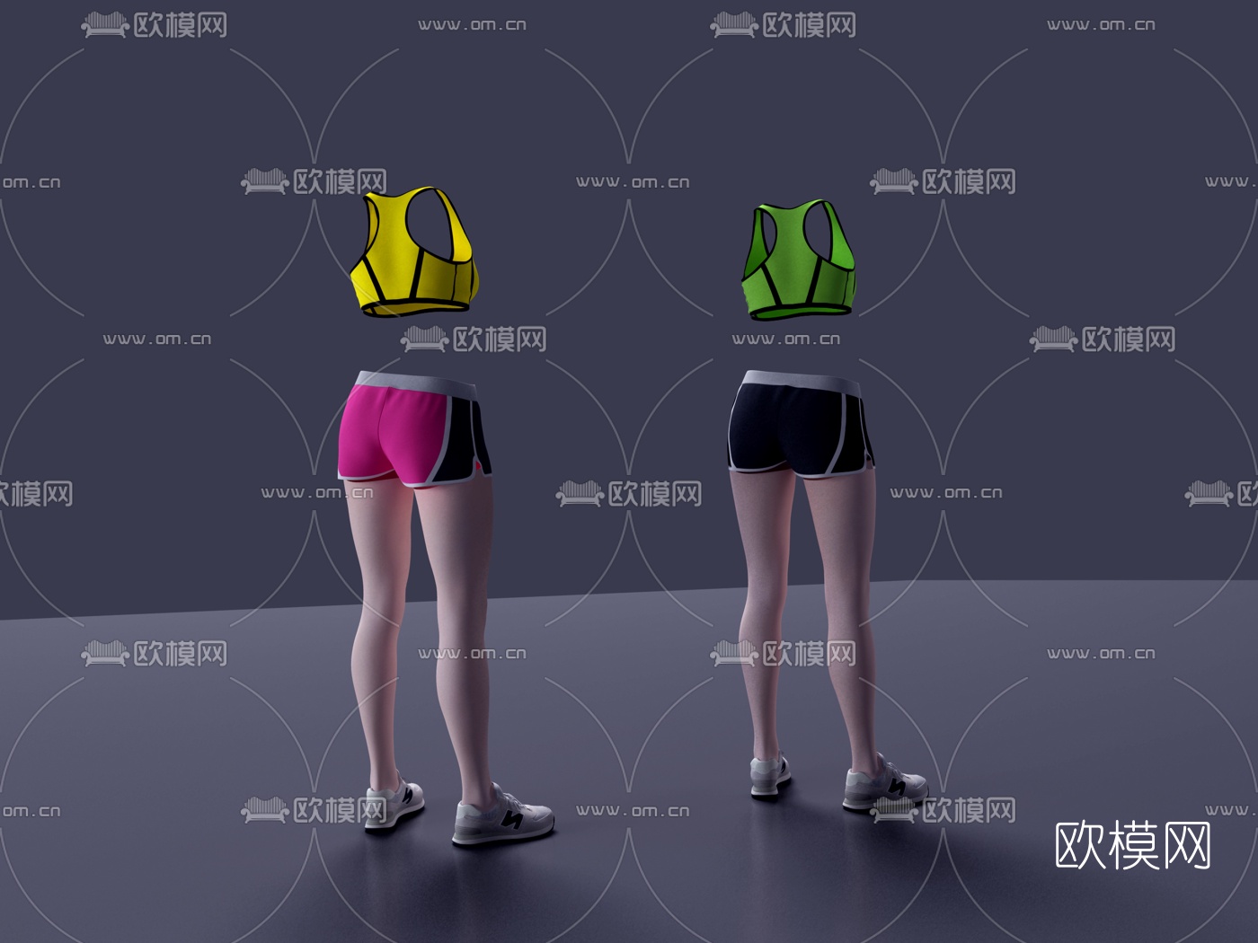 现代运动服运动鞋3d模型