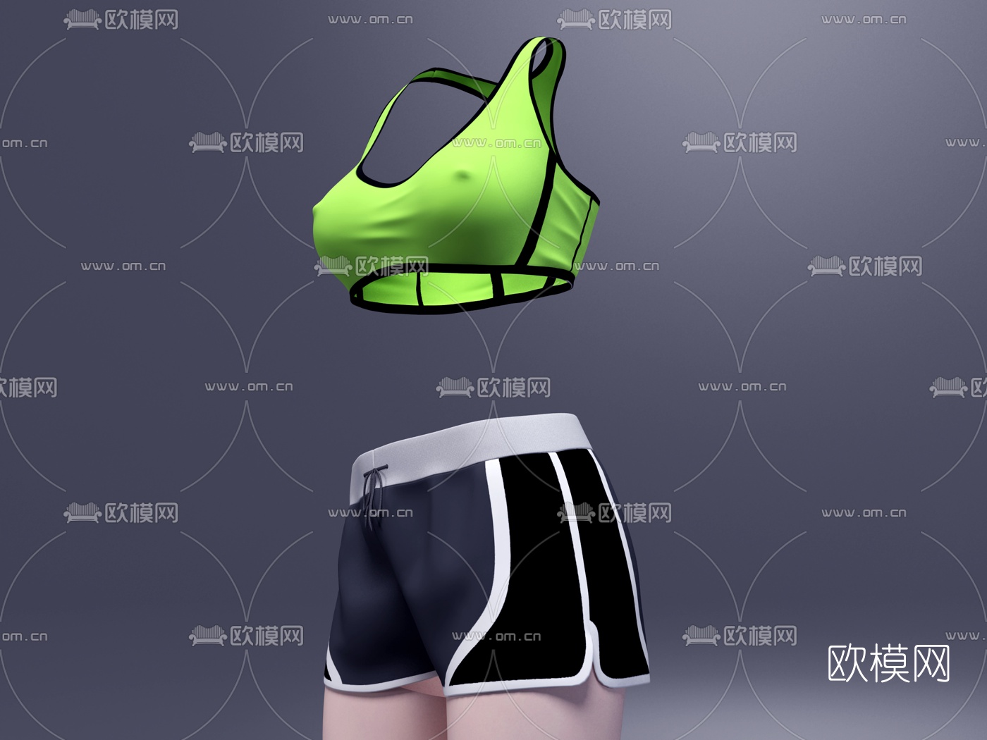 现代运动服运动鞋3d模型