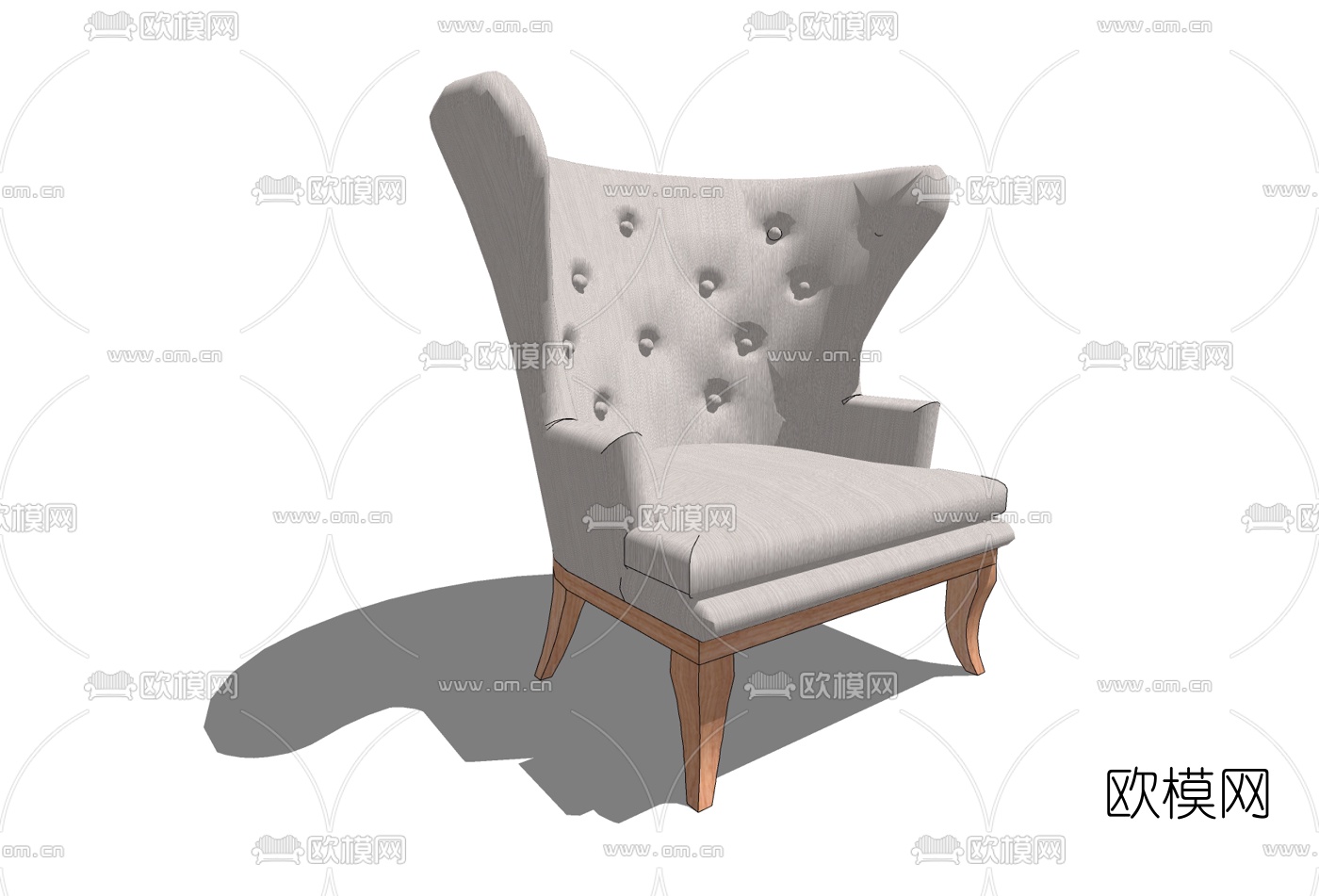 简欧休闲椅免费su模型下载