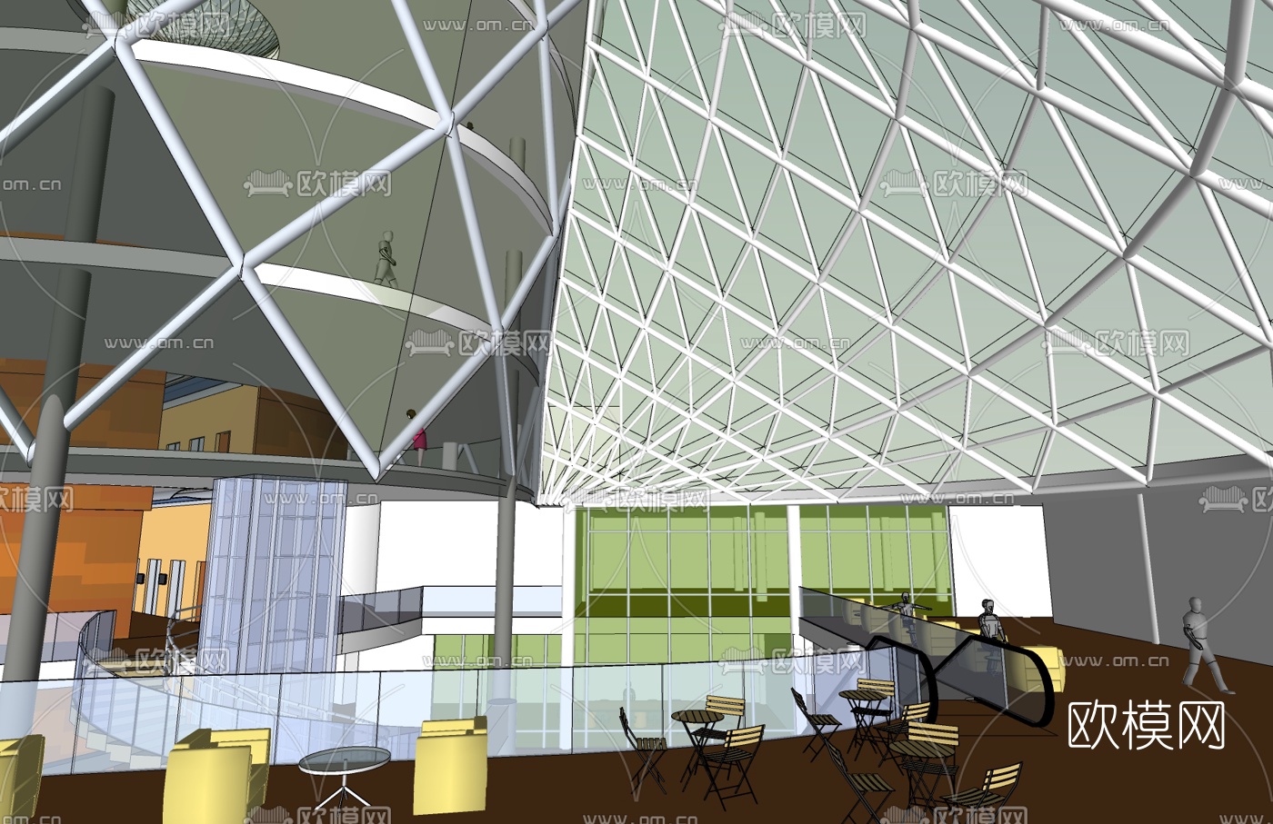 现代高层办公楼免费su模型下载