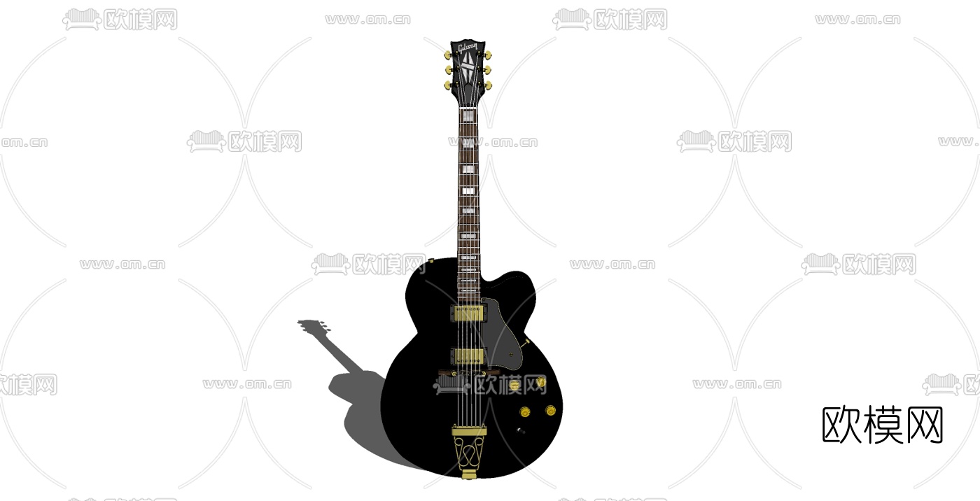 现代吉他免费su模型下载