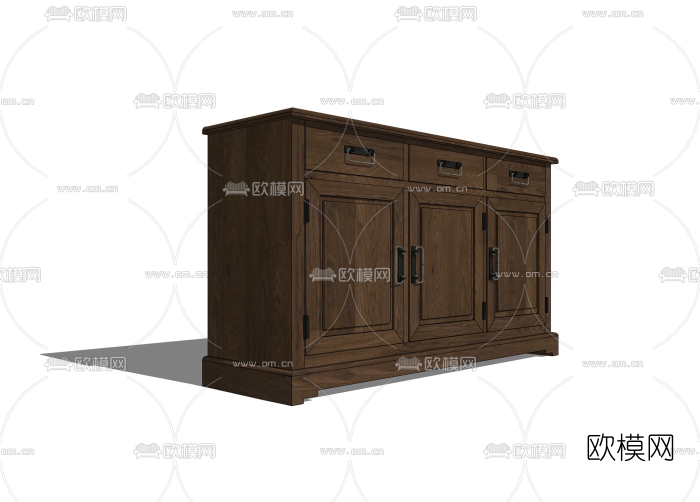 中式边柜免费su模型下载
