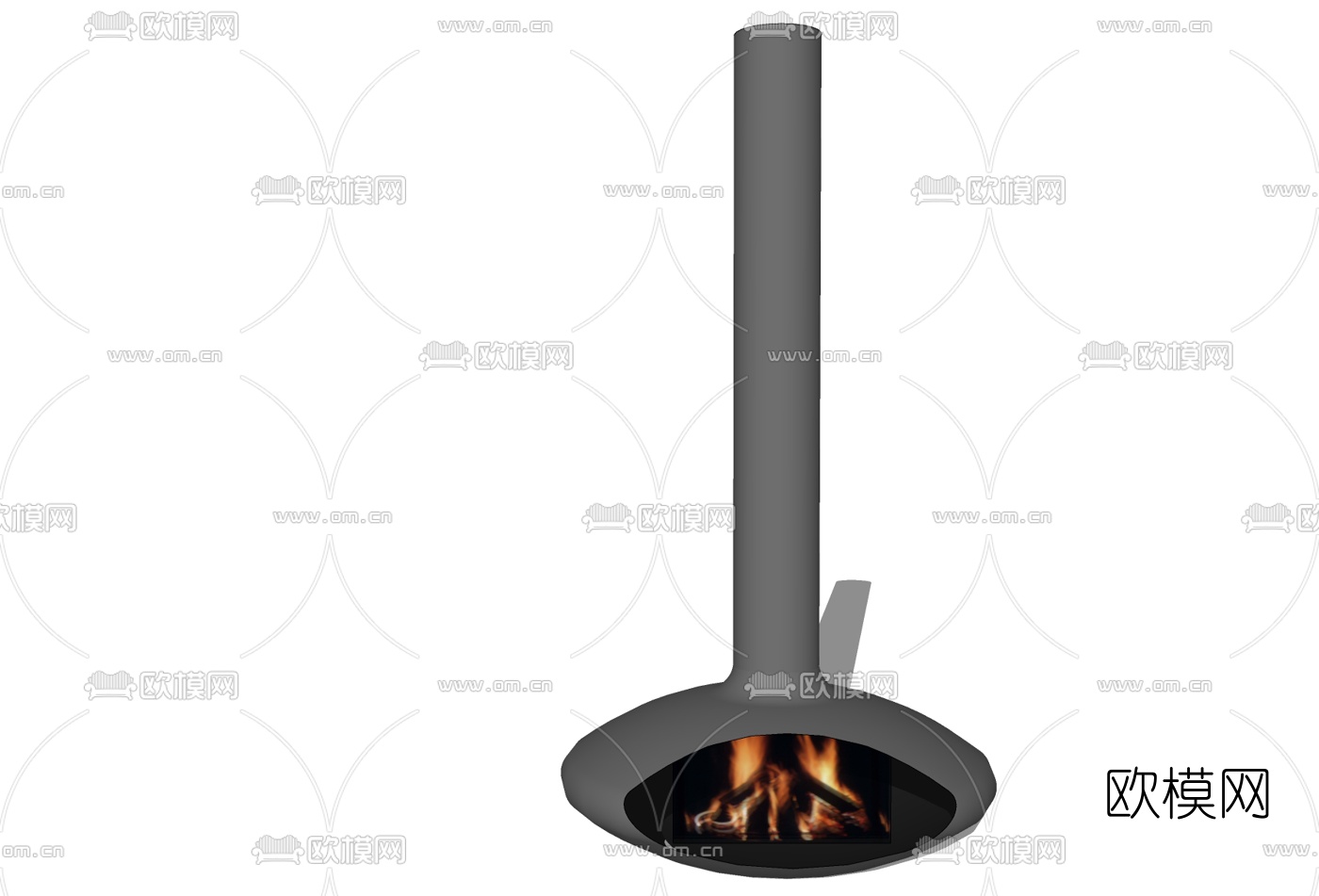 现代壁炉免费su模型下载