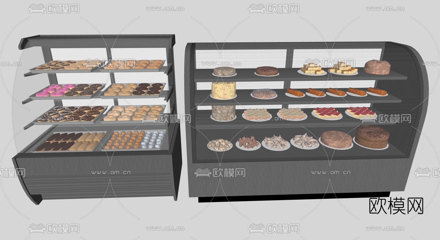 现代冷藏展示柜su模型下载
