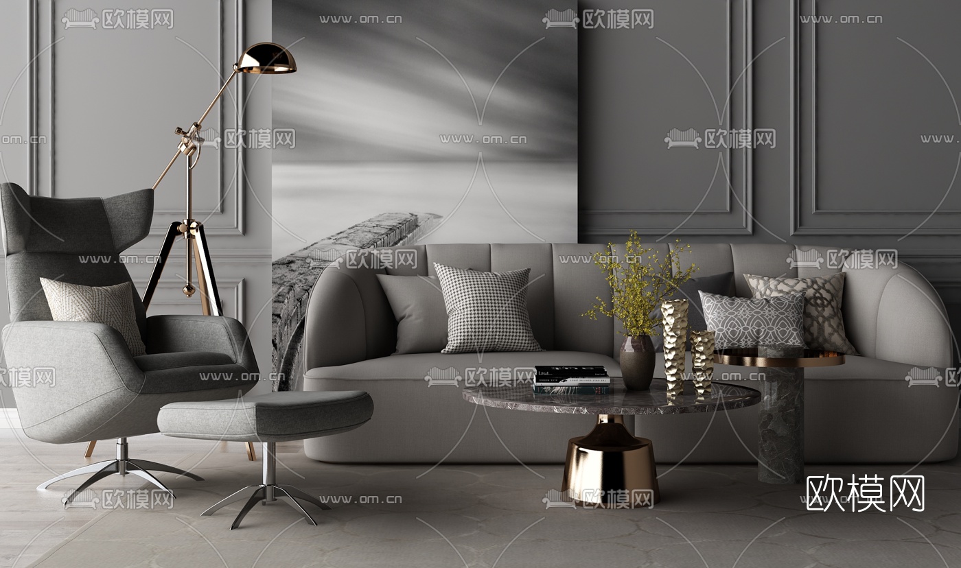 后现代组合沙发3d模型