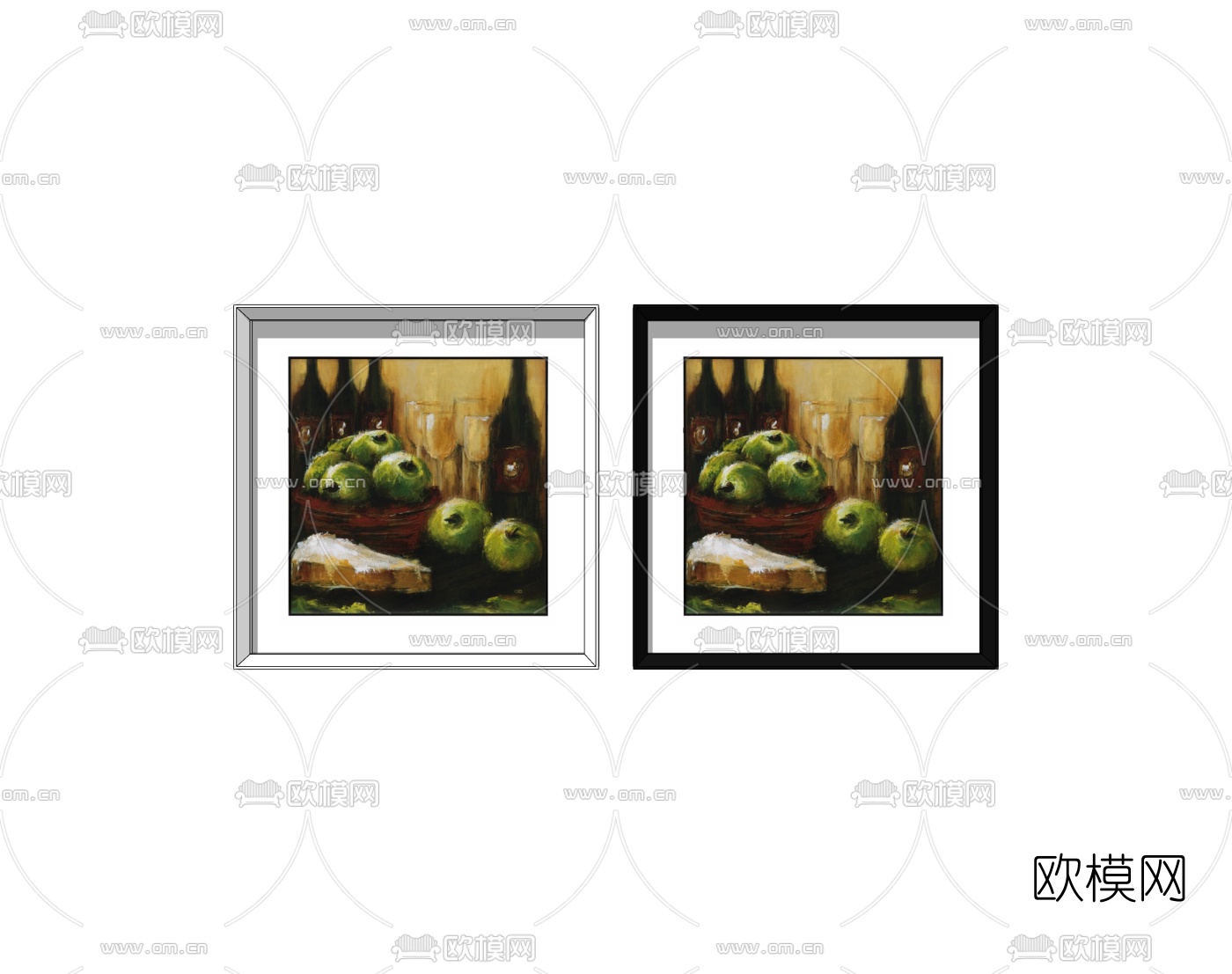 现代油画装饰画免费su模型下载