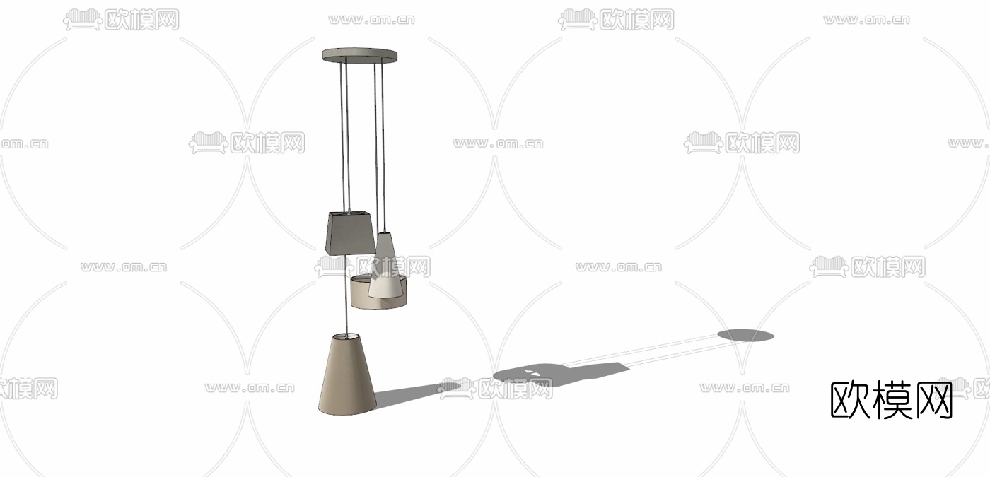 现代金属吊灯免费su模型