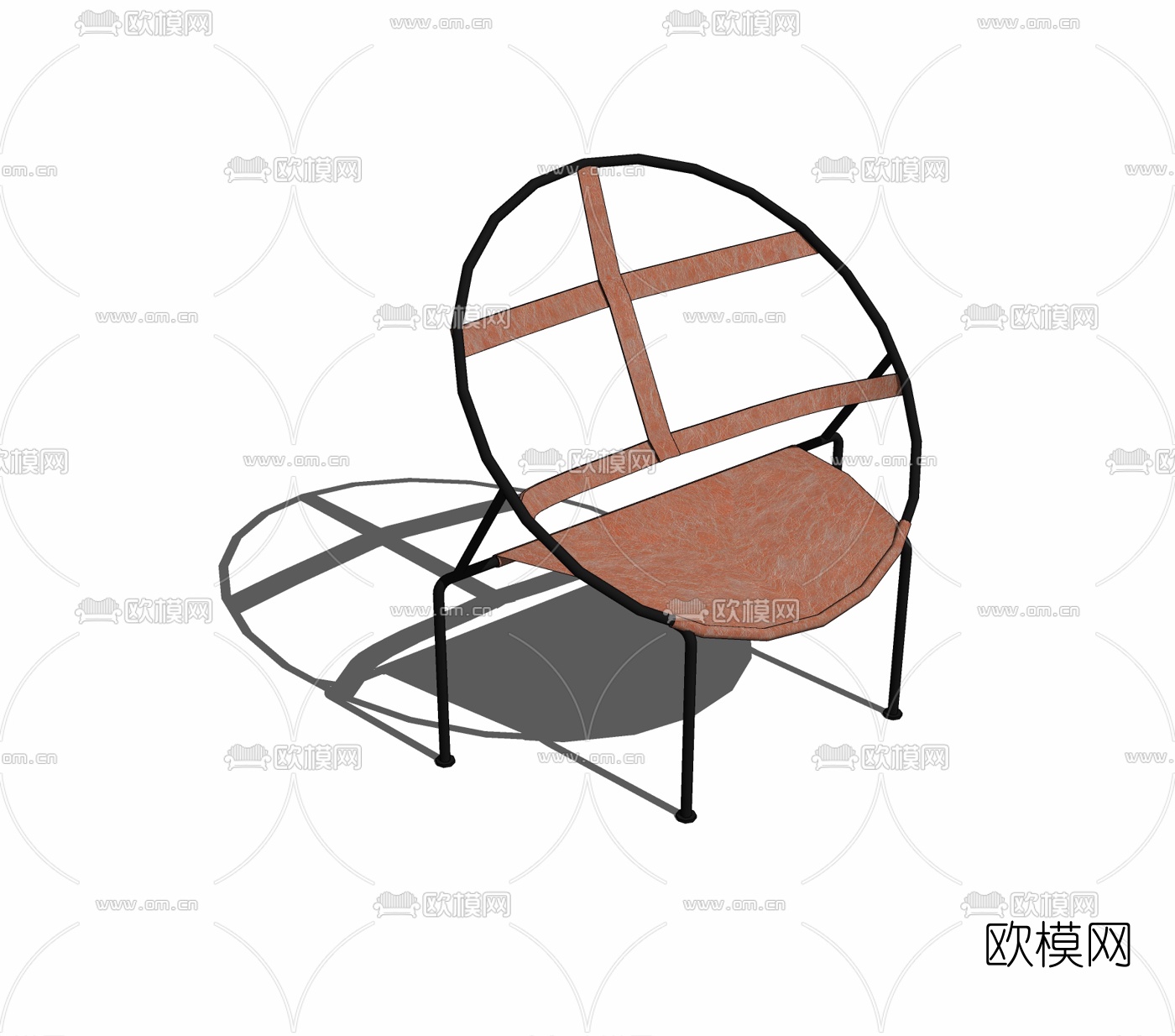 工业风户外休闲椅免费su模型下载