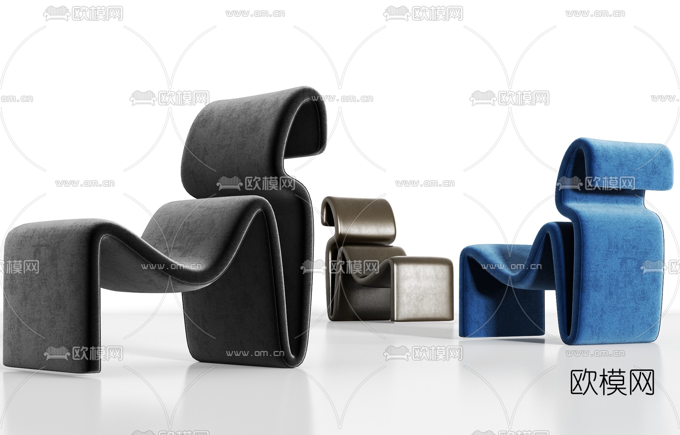 后现代异形休闲椅3d模型下载