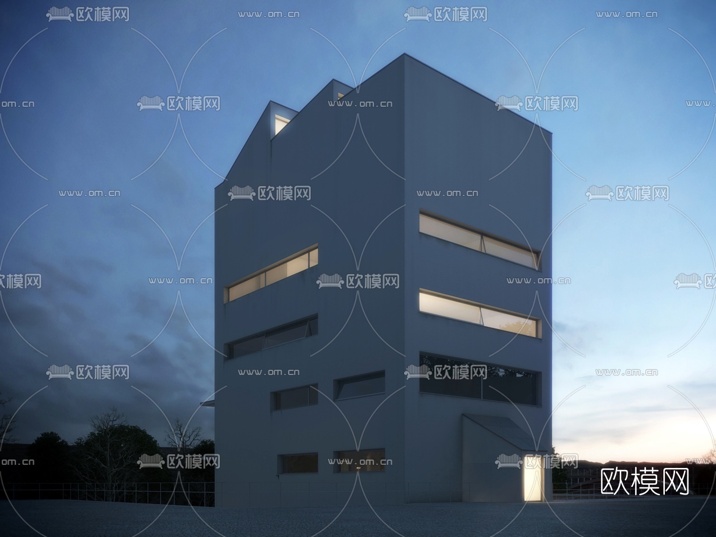 现代建筑外观3d模型