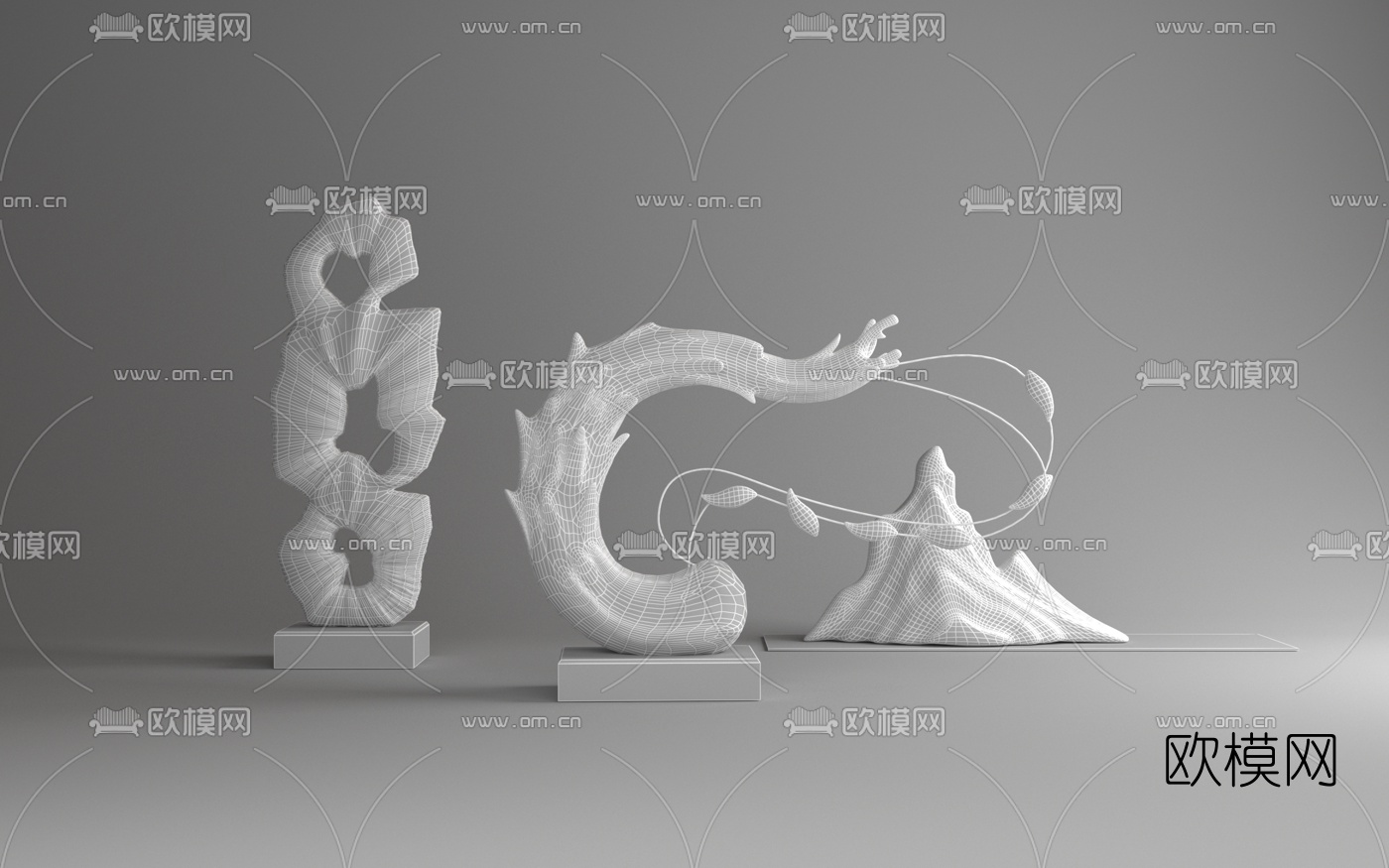 现代水晶饰品摆件3d模型