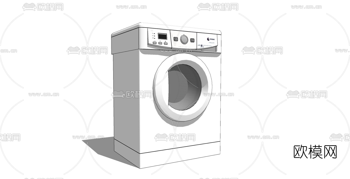 现代洗衣机免费su模型下载