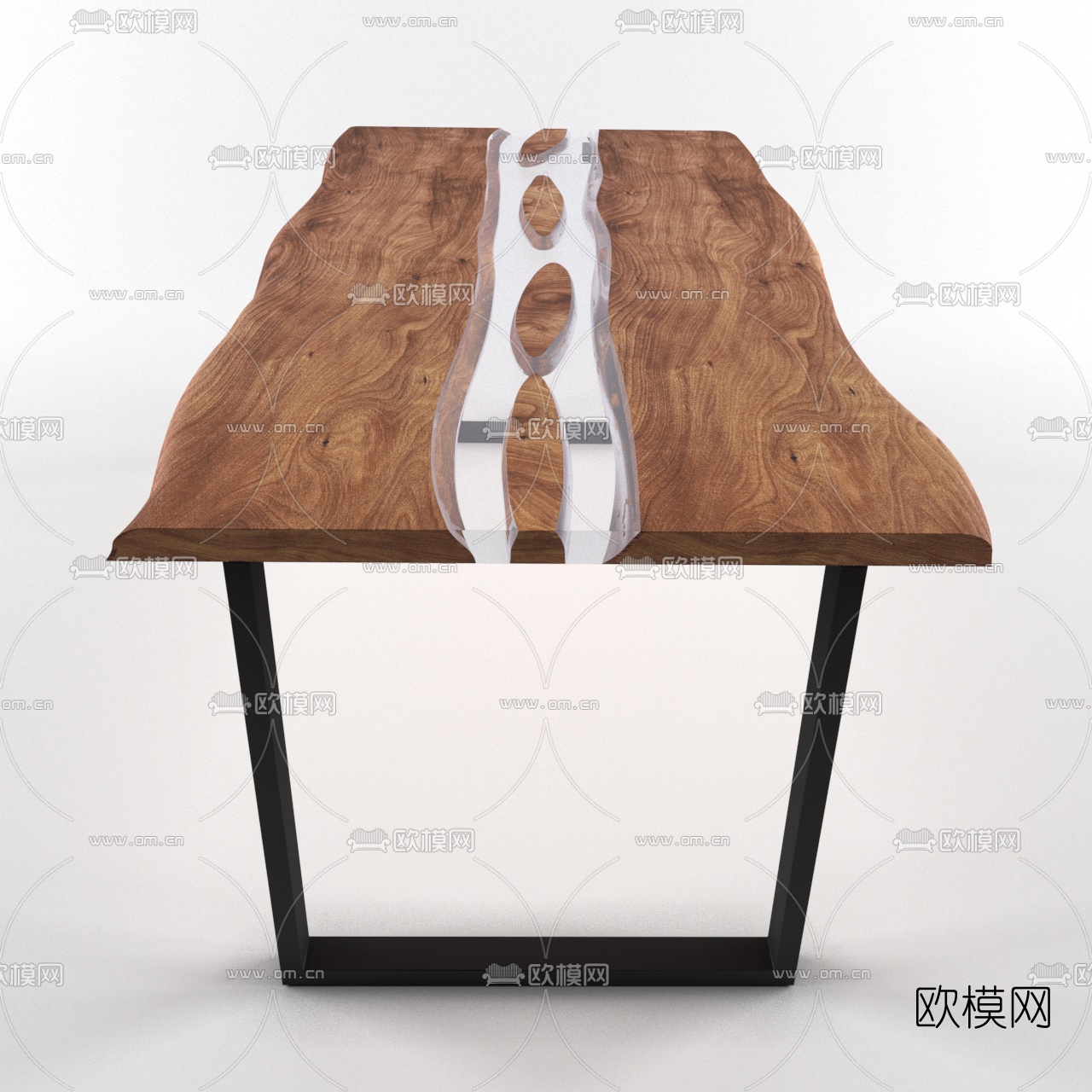 北欧实木餐桌3d模型