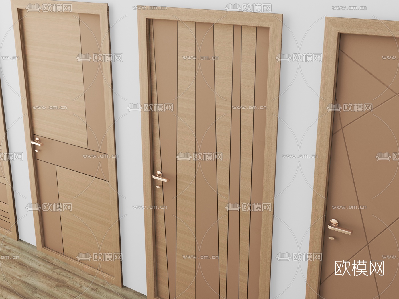 现代平开门房门3d模型