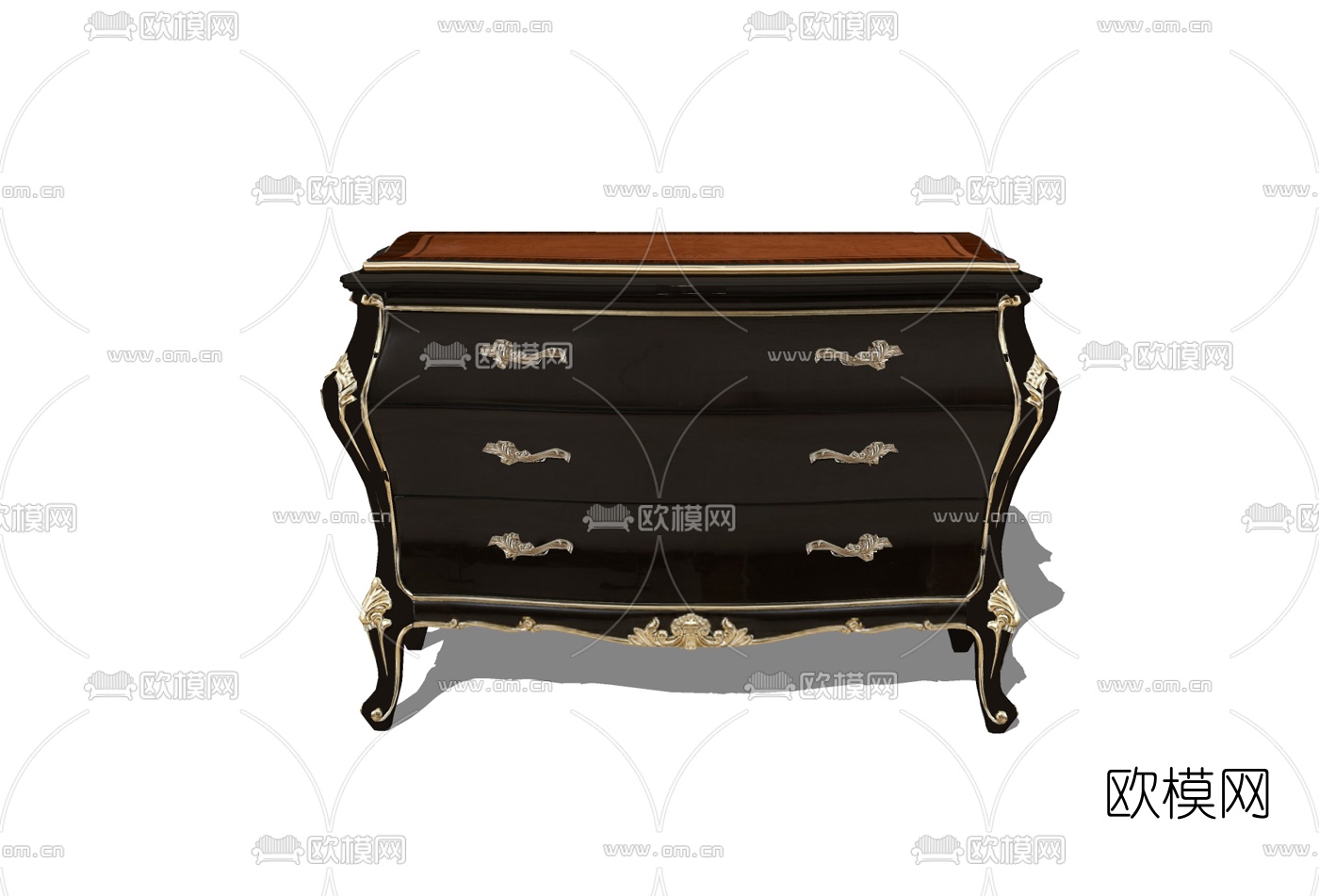 欧式边柜免费su模型下载