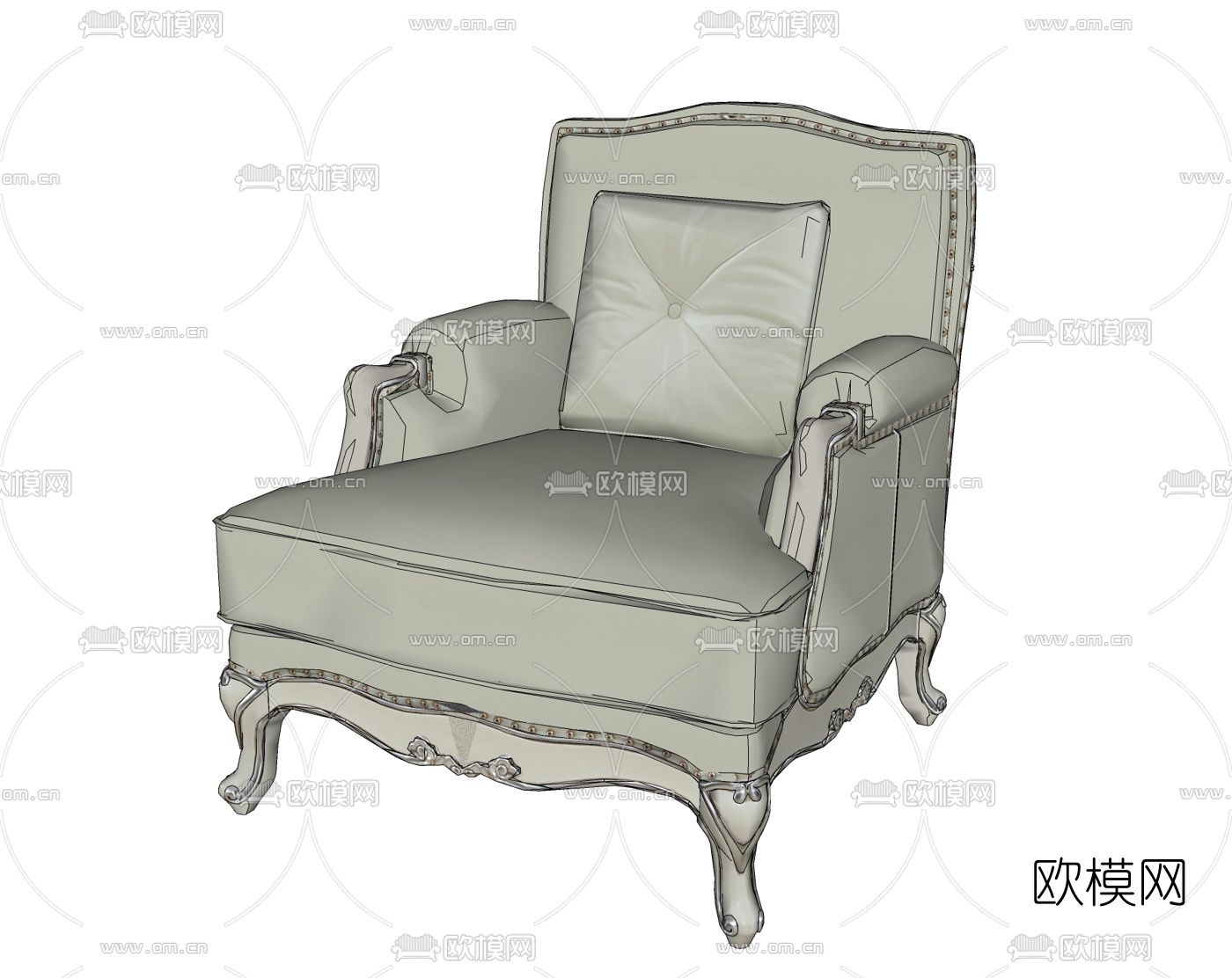 欧式单人沙发免费su模型下载