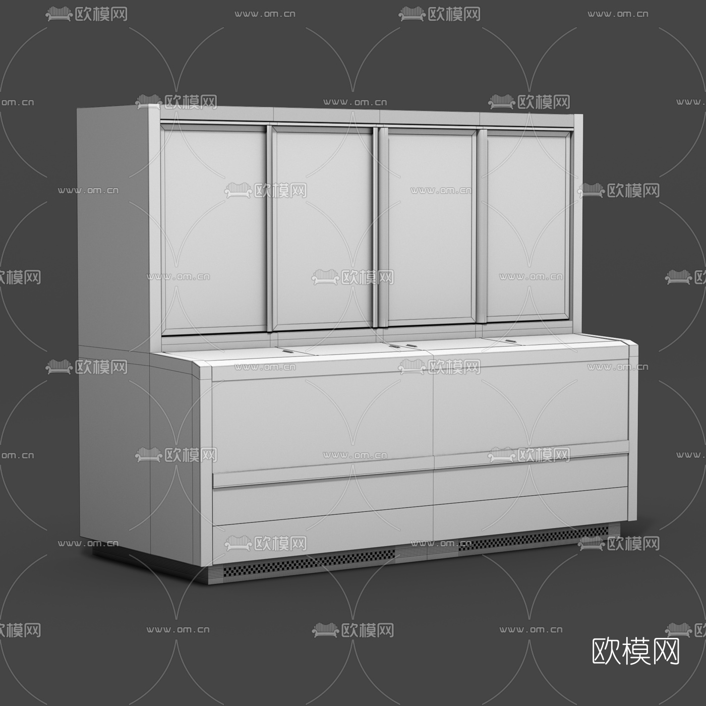 现代冰柜冷柜货架3d模型下载（渲染图2）