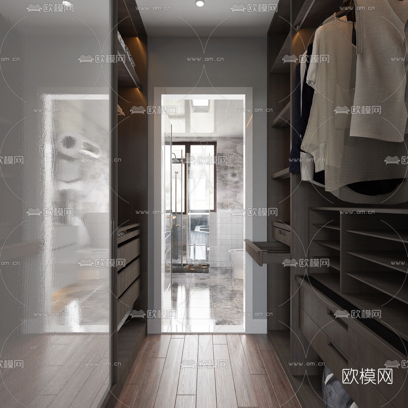 北欧卧室衣帽间3d模型