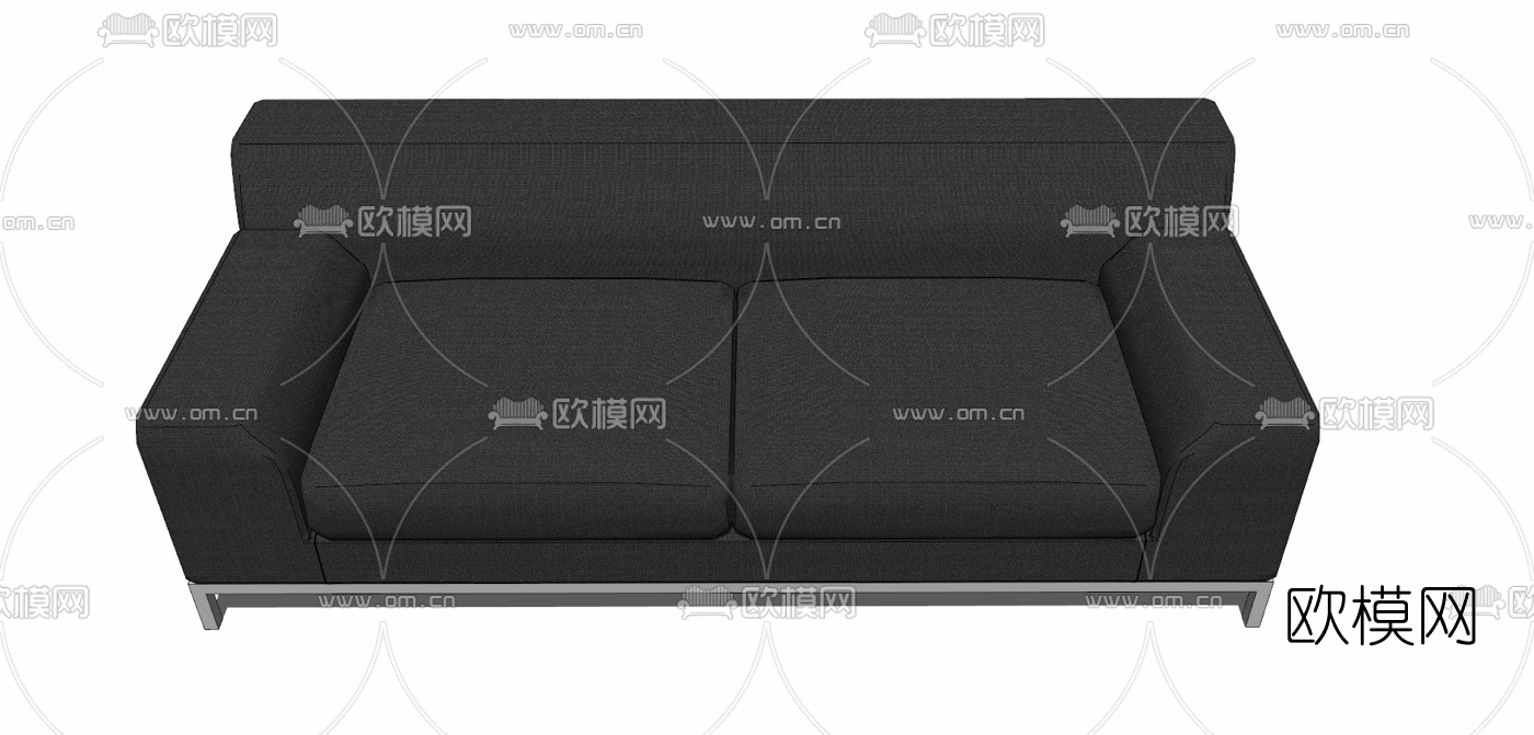 现代布艺双人沙发免费su模型下载