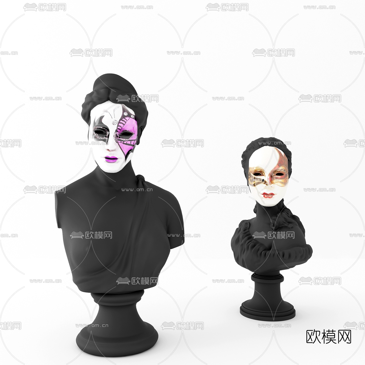 现代艺术人物雕塑摆件3d模型