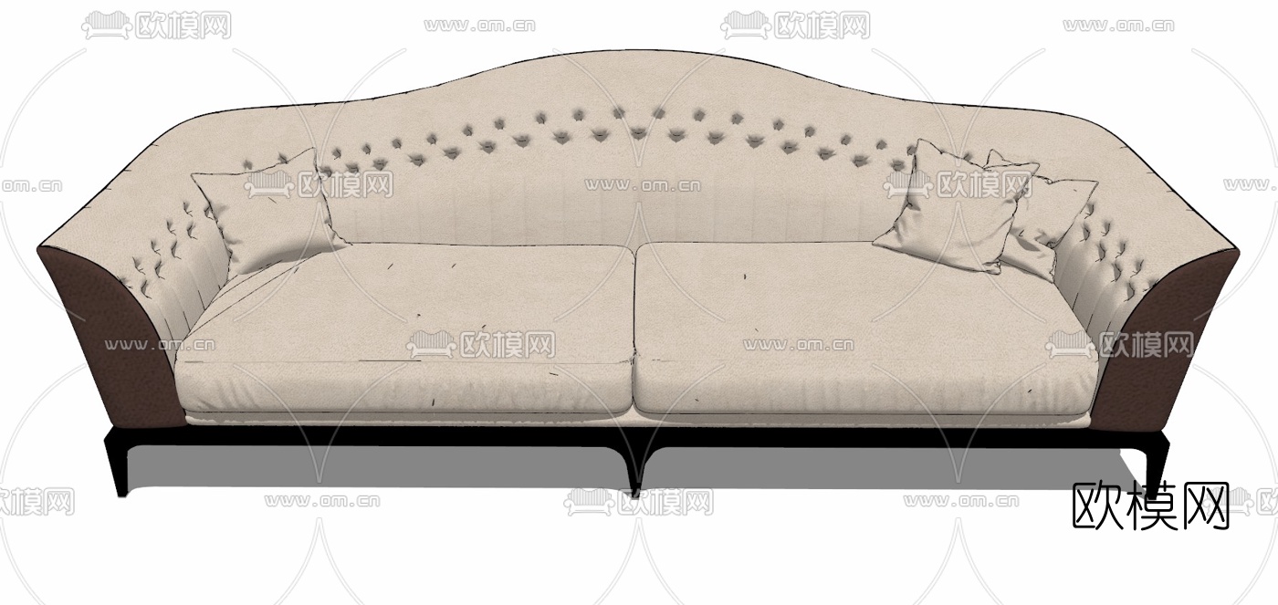 后现代轻奢多人沙发免费su模型下载