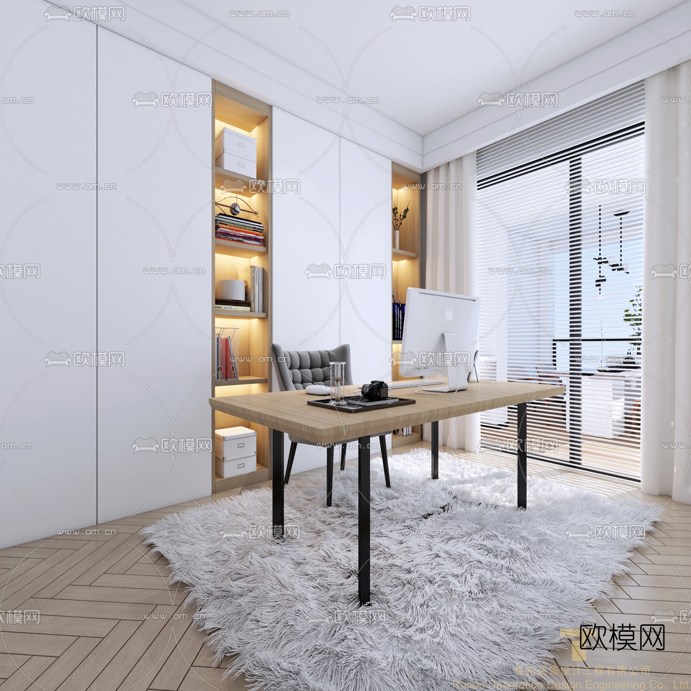 现代书房免费3d模型